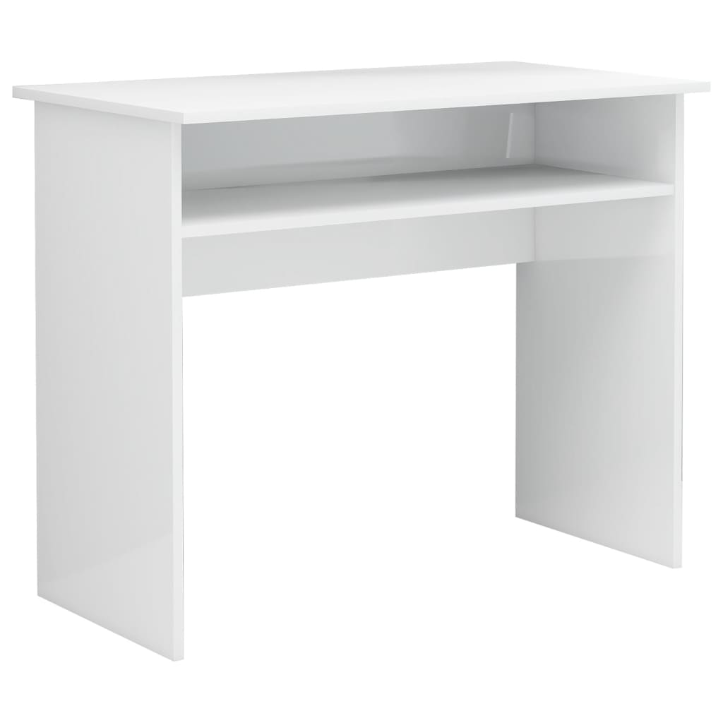 Työpöytä korkeakiilto valkoinen 90x50x74 cm lastulevy – 