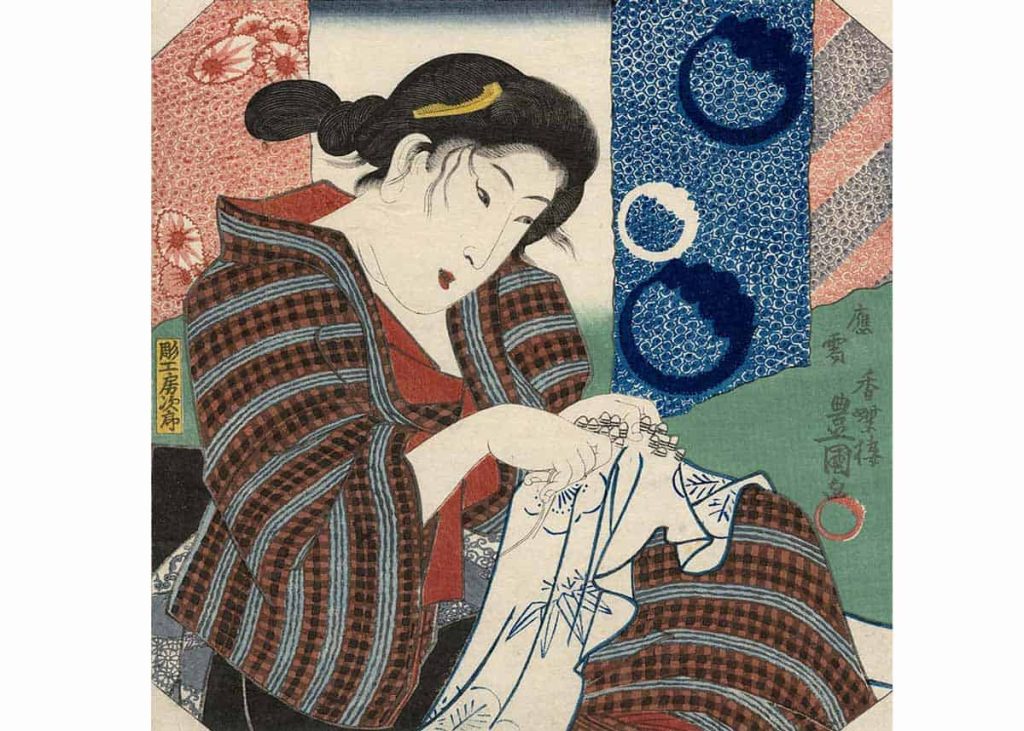 utagawa kunisada artwork shibori dyeing