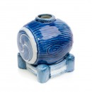 Blue Sake Barrel Mini Vase