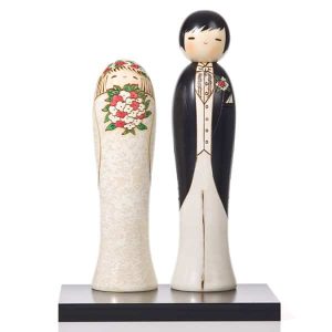 Bride and Groom Kokeshi Doll