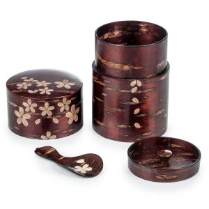 Cherry Bark Handmade Japanese Tea Caddy Set