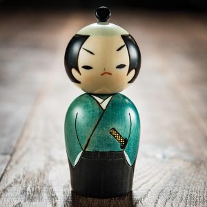 Samurai warrior Japanese Kokeshi Doll 