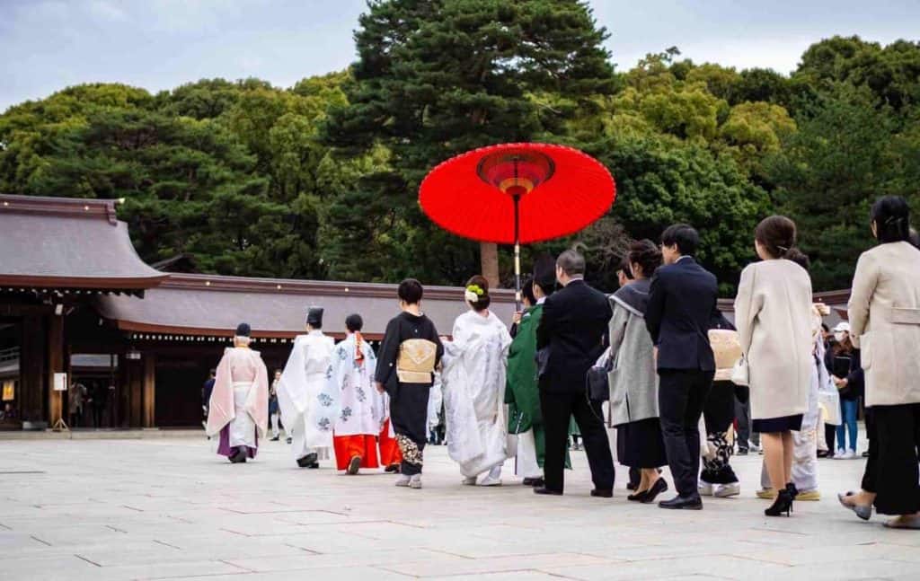 Japanese wedding party