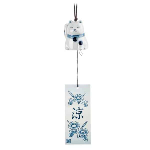 Lucky Cat Ceramic Japanese Wind Chime