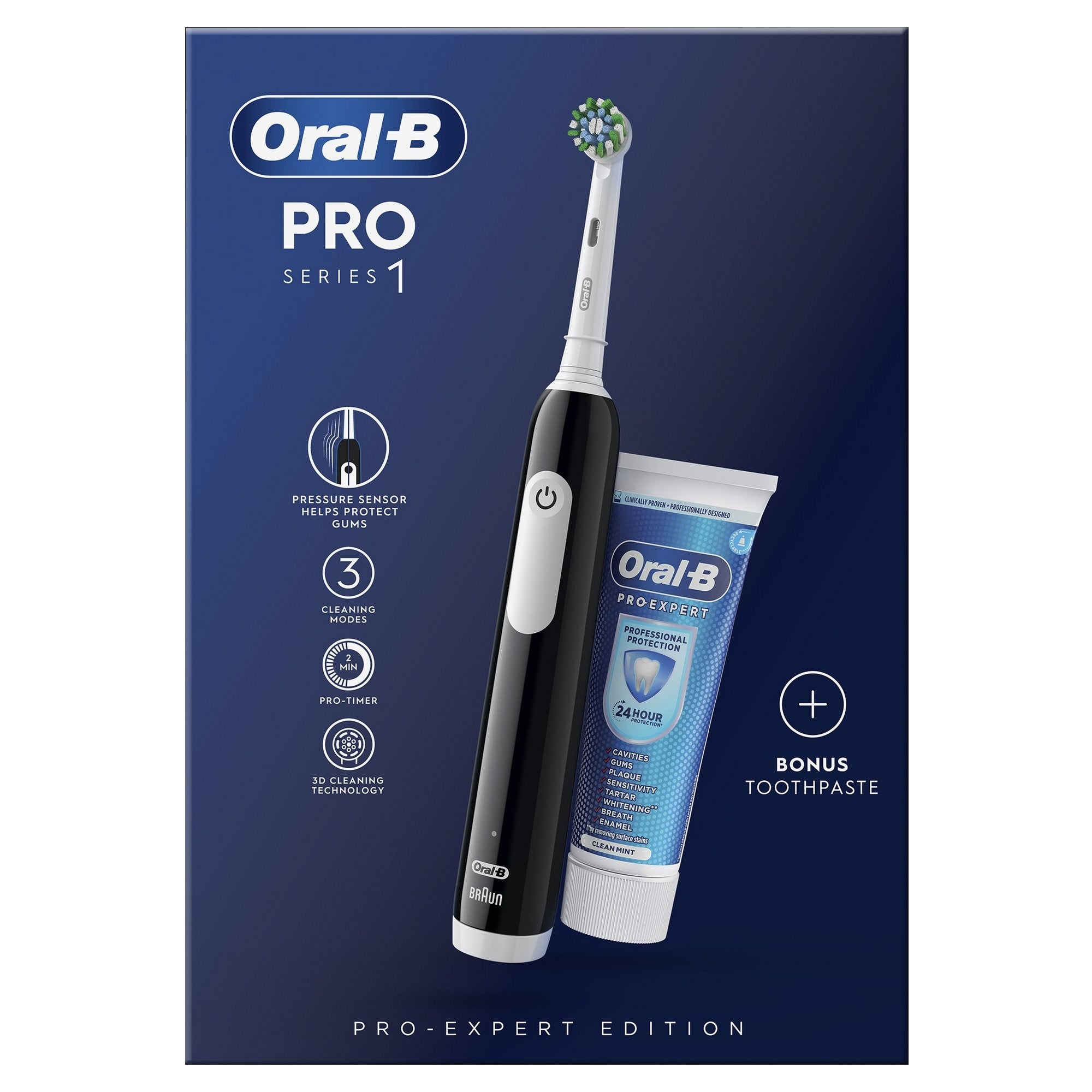 Oral-B Pro 3 3900 Duo Pack 2pcs Electric Toothbrush, Black-White 