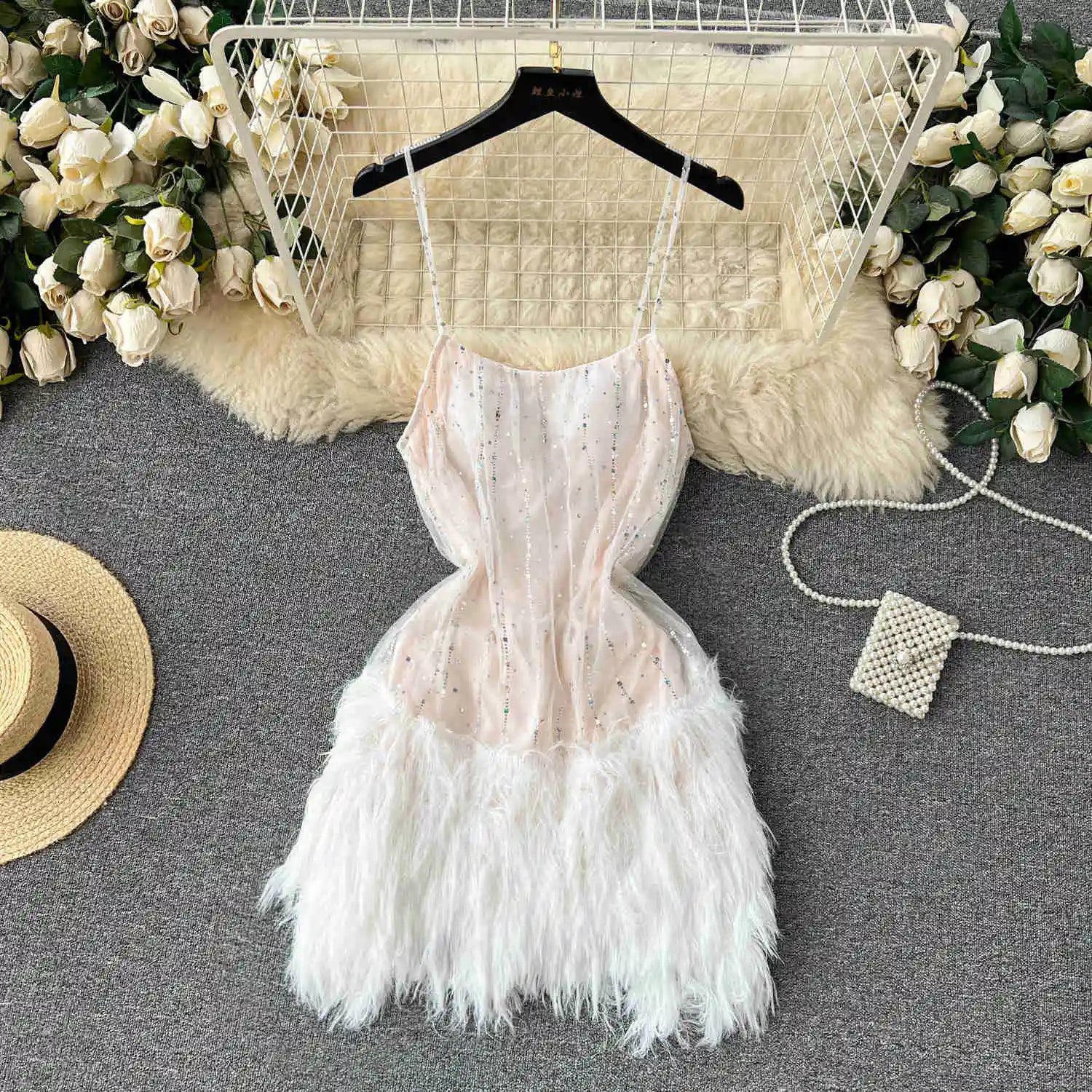Elegant Backless Mini Dress with Spaghetti Straps