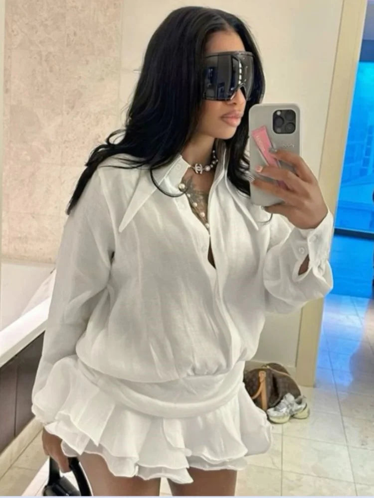 Chic White See-Through Mini Dress for Parties