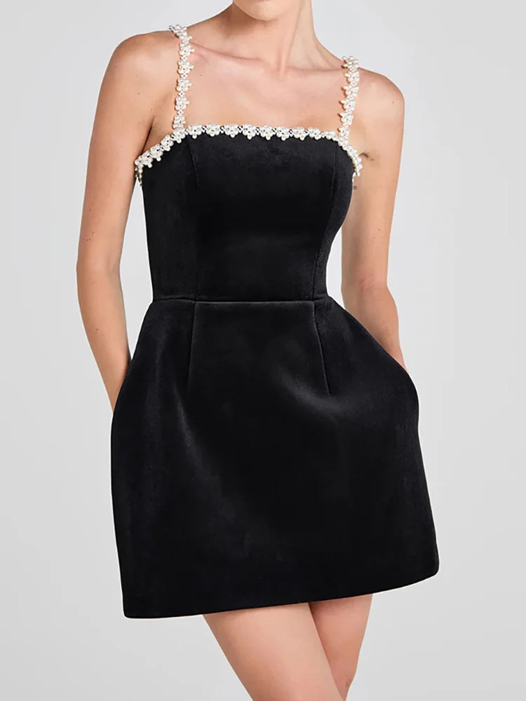 Stylish Black Patchwork Mini Dress for Women