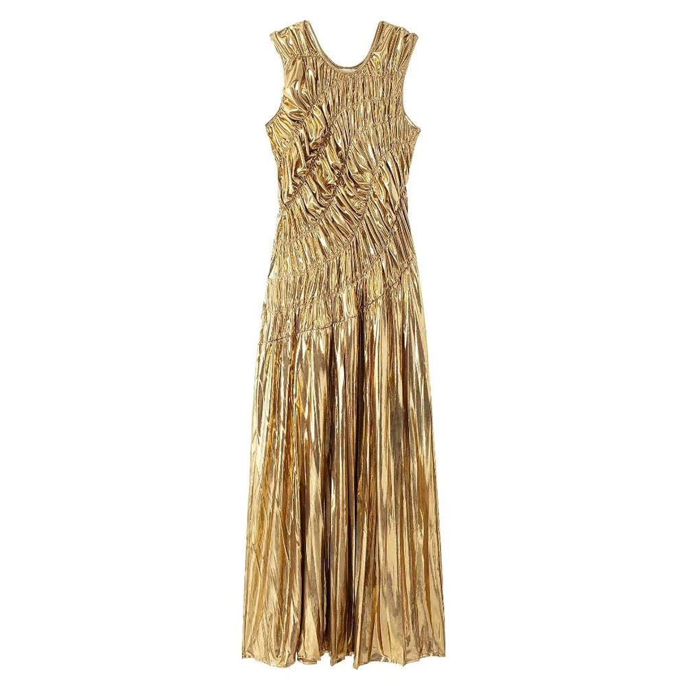 Golden Warrior Sleeveless Slim Fit Summer Vest Dress