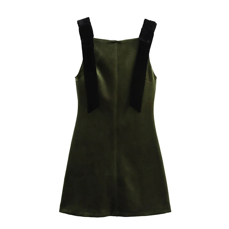 Elegant Velvet Mini Dress with Chic Backless Design - Image 11