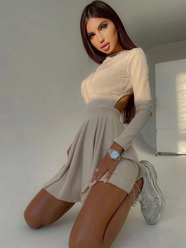 Chic Hollow Backless A-Line Mini Dress for Women