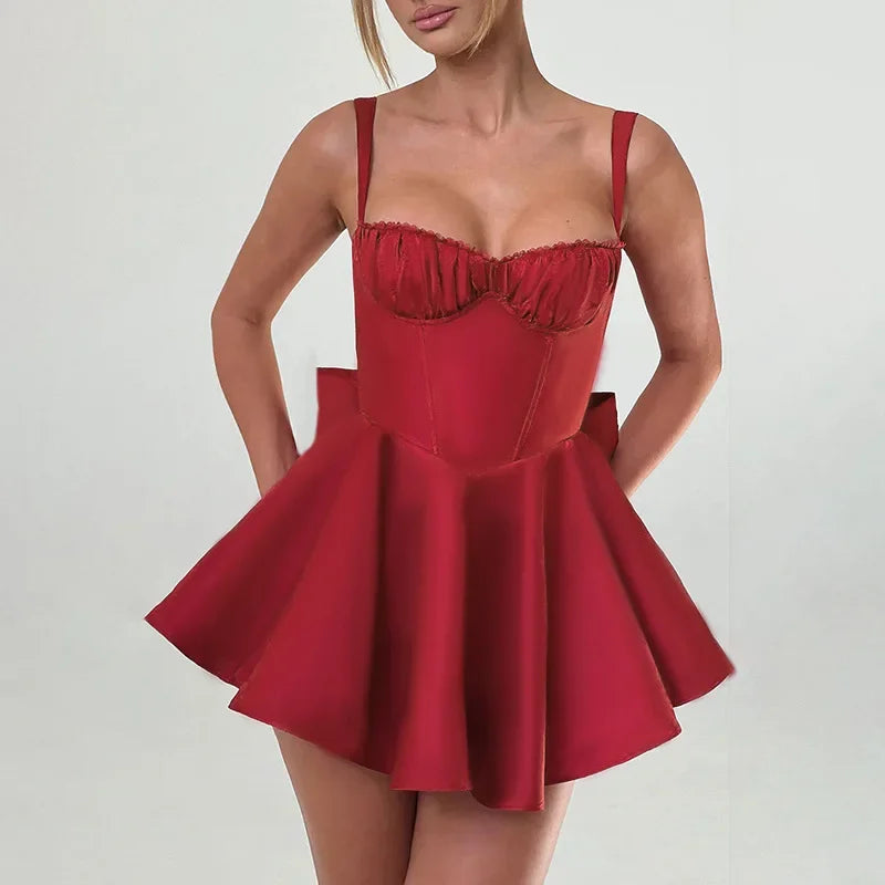 Plunge Backless Bodycon Mini Dress for Parties