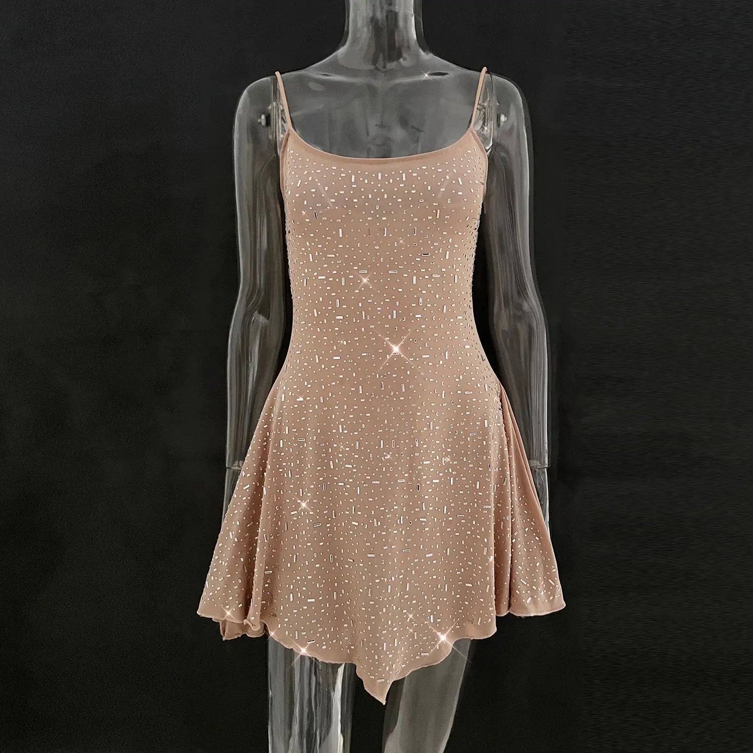 Elegant Sequin Mini Dress - Glittery Bodycon Style