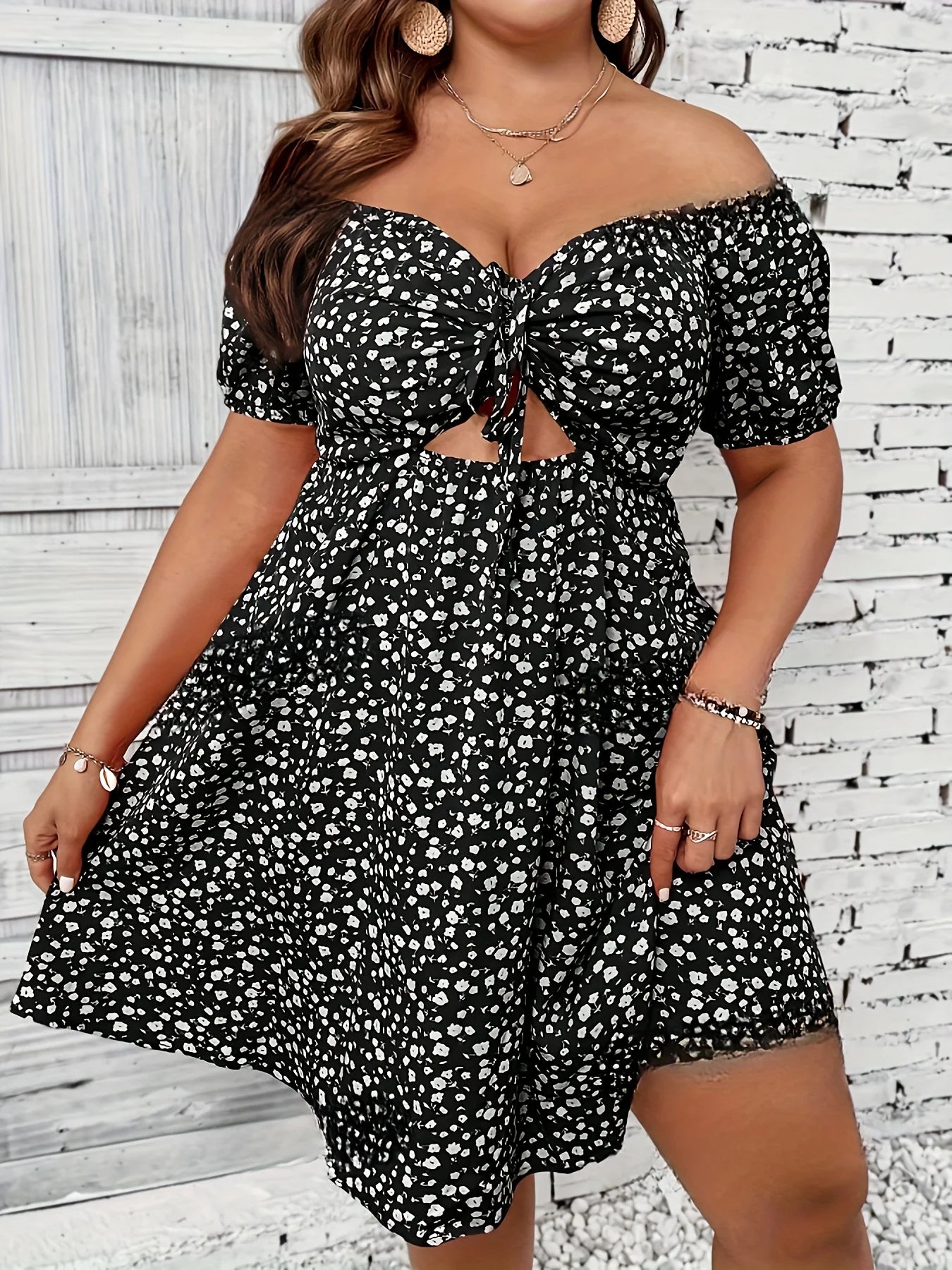 Elegant Plus Size Floral Summer Dress for Vacations