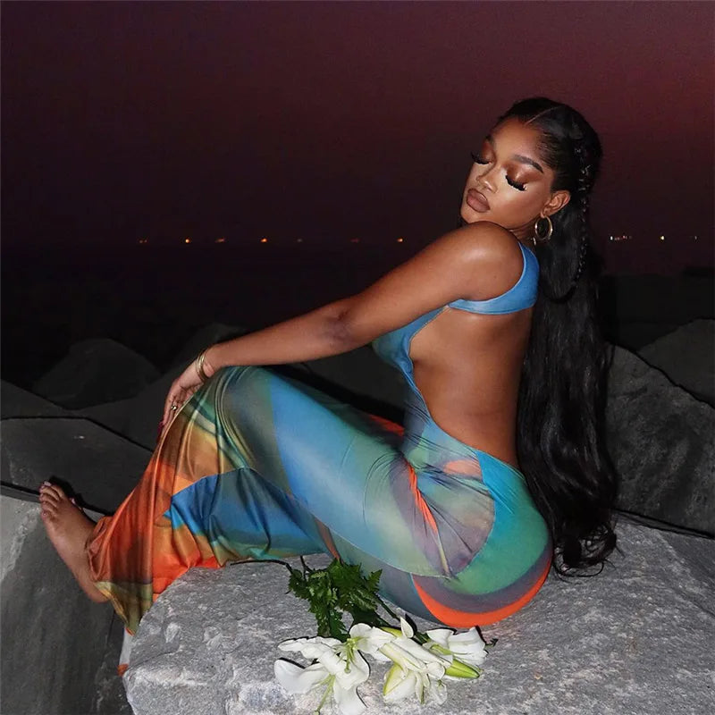Catchy Bodycon Backless Maxi Dress for Summer Parties