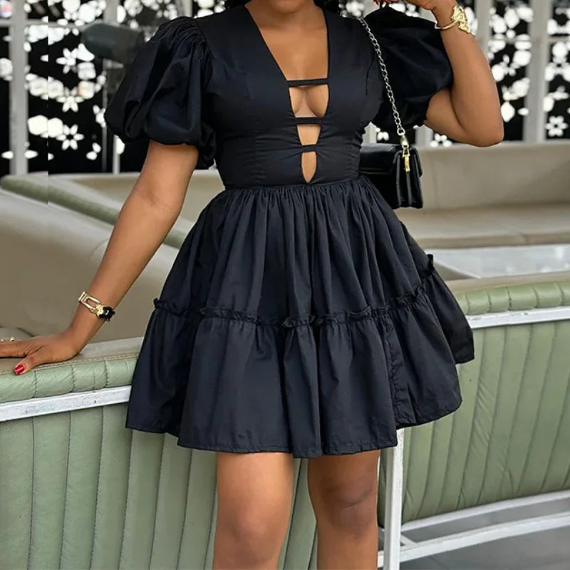 Chic Puff Sleeve Bodycon Dress for Summer Nights