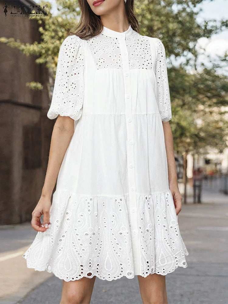 Chic Summer Lace Crochet Sundress for Women