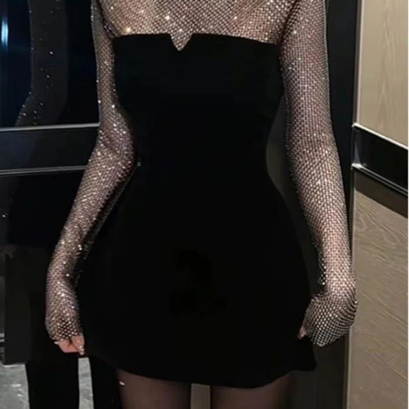 Chic Patchwork Slim Fit Party Dress