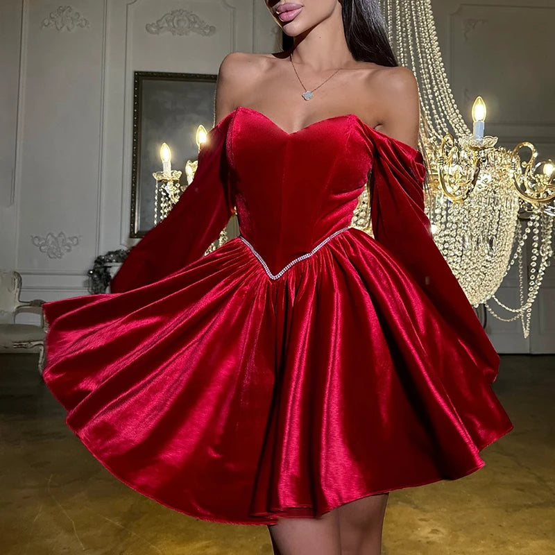 Elegant Off-Shoulder A-Line Dress for Any Occasion