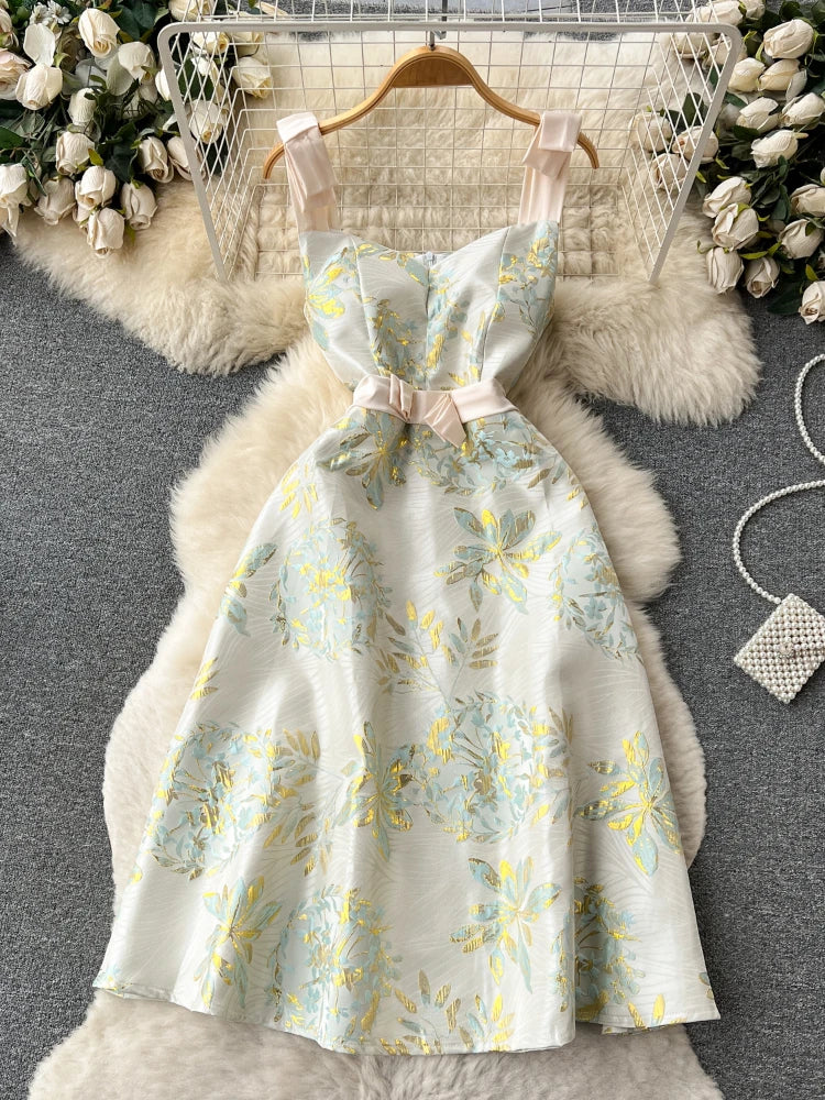 Floral Print Spaghetti Strap Summer Dress