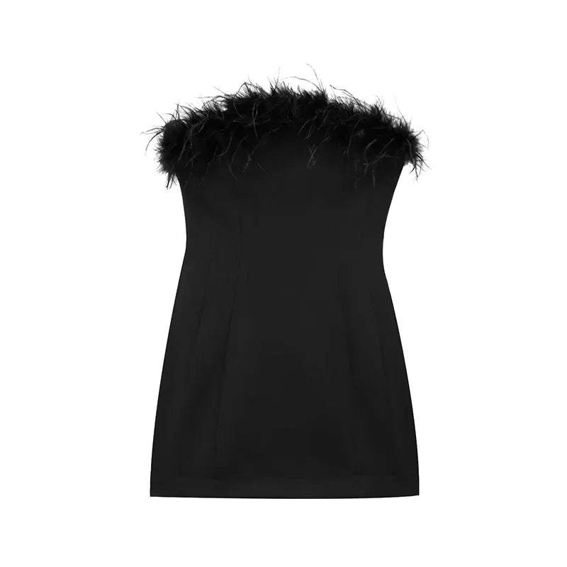 Black feather dress
