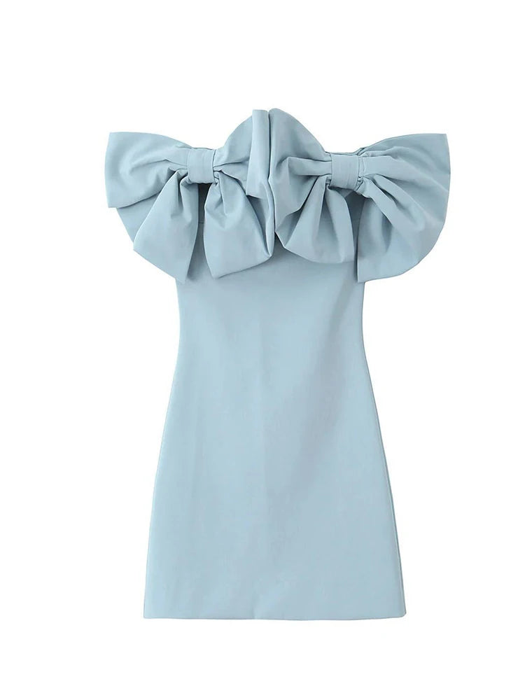 Stylish Off-Shoulder Blue Mini Dress for Summer