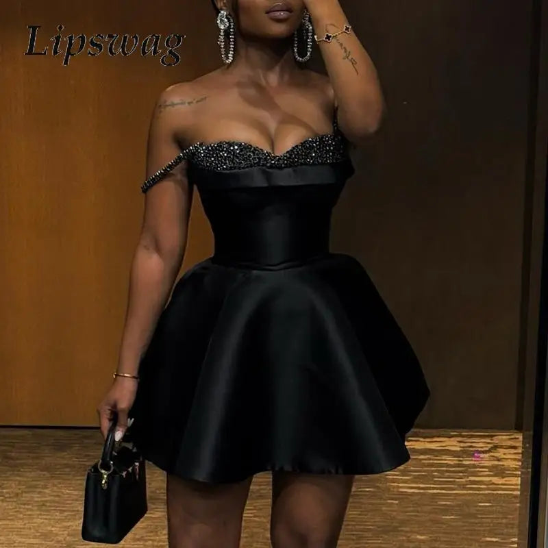 Elegant Sequin Tube Top Mini Dress for Parties