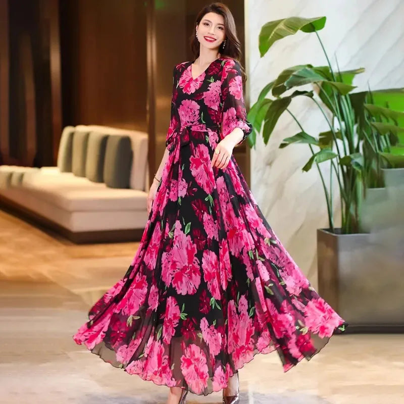 Catchy Chiffon Dress for Spring-Summer Travel