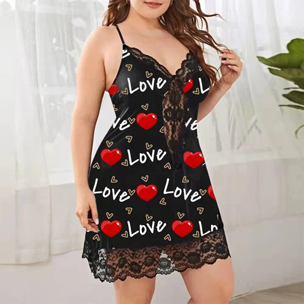 Plus Size Sexy Silk Slip Dress for Nightwear
