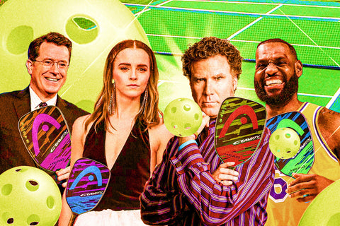 Celebrities playing pickleball