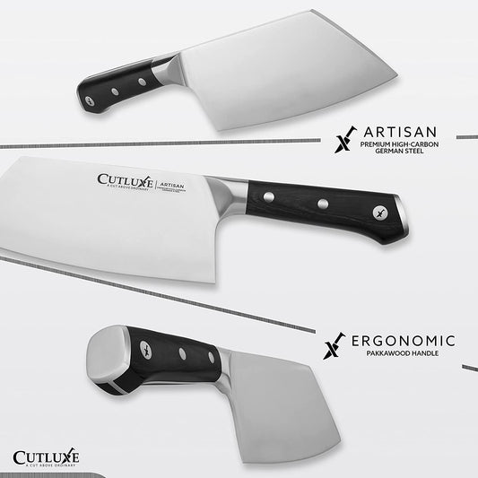 Cutluxe Bullnose Butcher & Breaking Knife - 10 inch Forged High Carbon German Steel Full Tang & Razor Sharp Ergonomic Handle Design Artisan Series