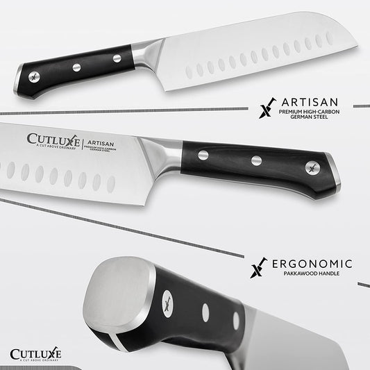 Cutluxe Cimitar Knife 10 inch Butcher & Breaking Knife Forged High Carbon German Steel Full Tang & Razor Sharp Ergonomic Handle Design Artisan Series