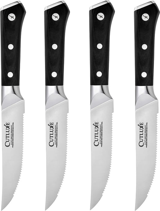 5 inch Vintage Steak Knives, 4-Piece Sets, Fine-Edge or Serrated, Size: 4- Piece Set