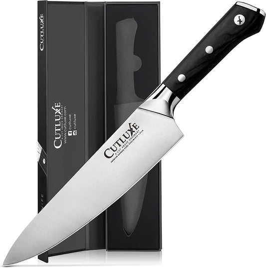 1 Pc 8 Chef Knife W/ Sheath Black Non Stick Blade Extra Sharp Home Ki —  AllTopBargains
