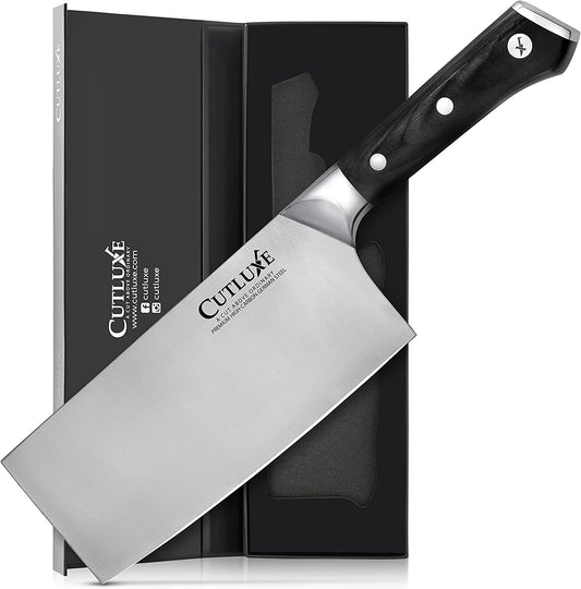 CUTLUXE 7 Cleaver Knife, Heavy Meat Cleaver Chopping Knife