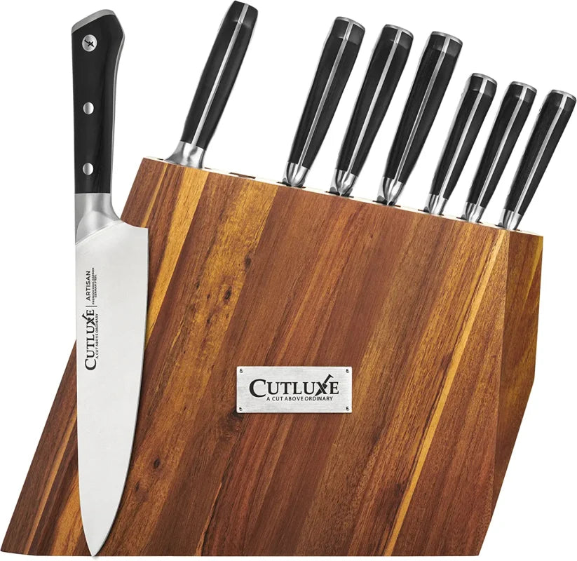 Cutluxe Honing Steel - 10 Sharpening Rod - Full Tang Ergonomic Handle Design - Artisan Series