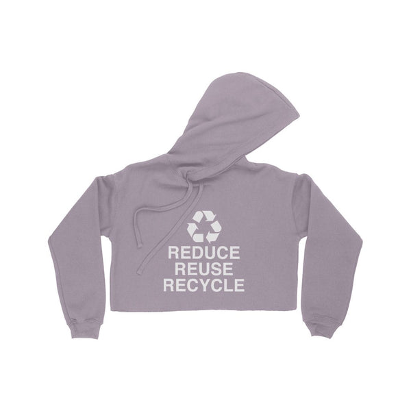 Reduce Reuse Recycle Women's Cropped Fleece Hoodie - Ecart