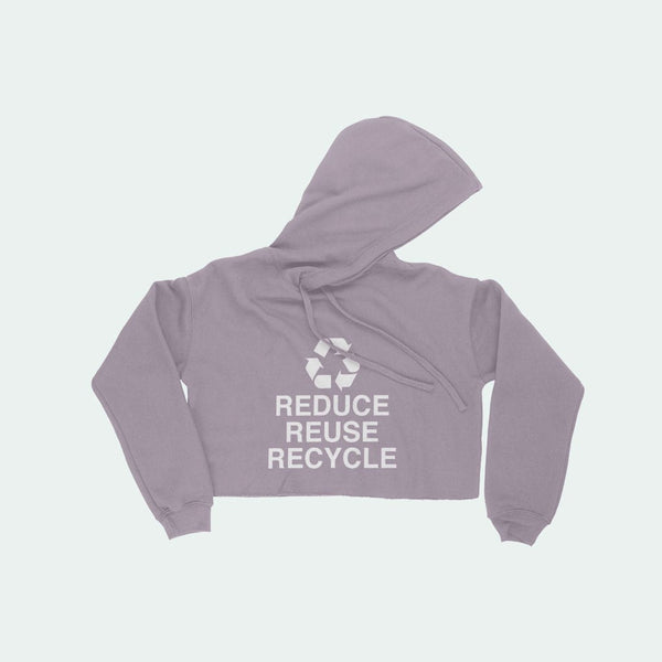 Reduce Reuse Recycle Women's Cropped Fleece Hoodie - Ecart