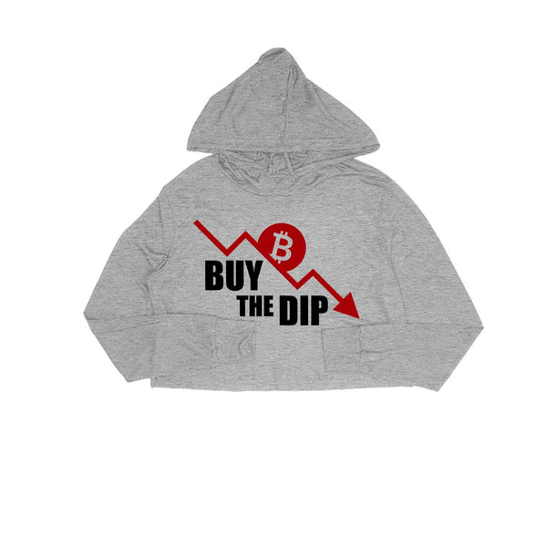 Women's Cropped Buy the Dip Hoodie - Bitcoin Hoodies - Ecart