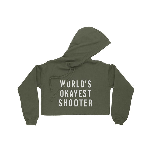 World's Okayest Shooter Women's Cropped Fleece Hoodie - Ecart