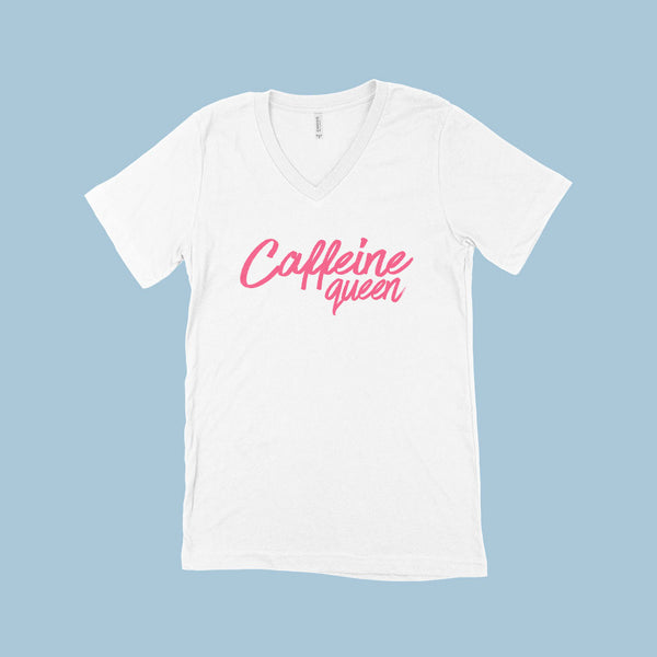 Caffeine Queen Women’s Jersey V-Neck T-Shirt - Ecart