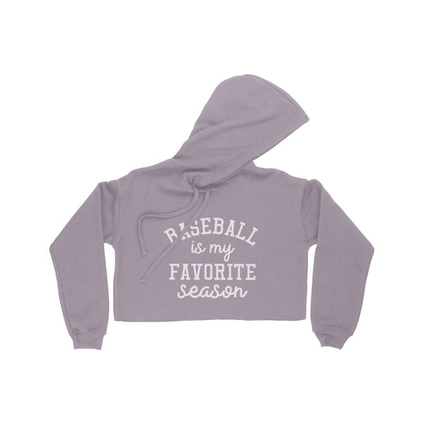 Baseball Season Women's Cropped Fleece Hoodie - Ecart