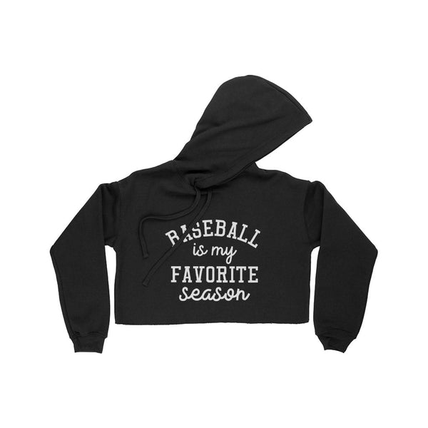 Baseball Season Women's Cropped Fleece Hoodie - Ecart