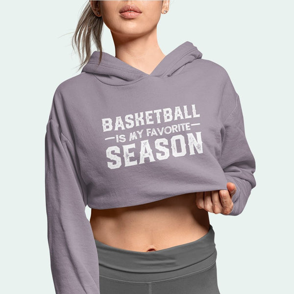 Basketball Season Women's Cropped Fleece Hoodie - Ecart