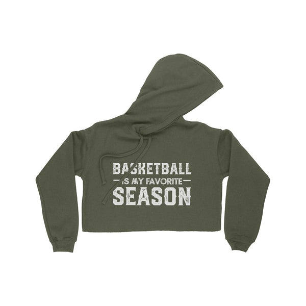 Basketball Season Women's Cropped Fleece Hoodie - Ecart