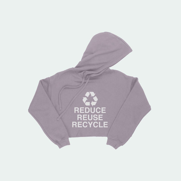Reduce Reuse Recycle Women's Cropped Fleece Hoodie - Ecart