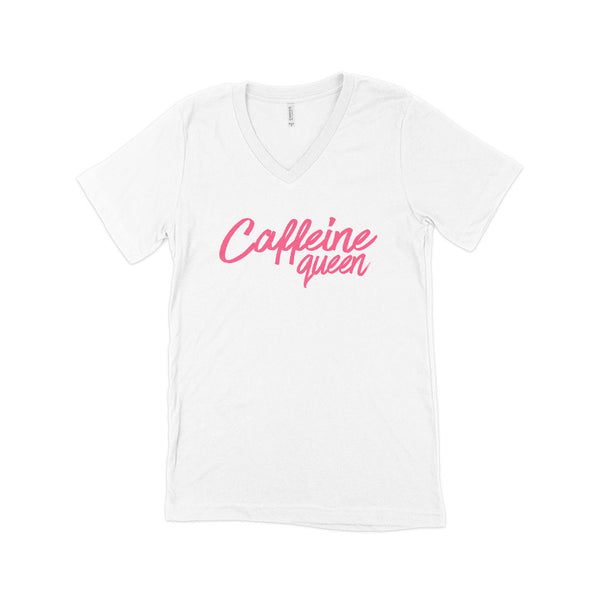 Caffeine Queen Women’s Jersey V-Neck T-Shirt - Ecart