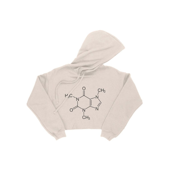 Caffeine Molecule Women's Cropped Fleece Hoodie - Ecart