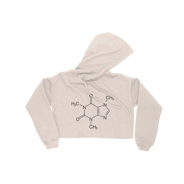 Caffeine Molecule Women's Cropped Fleece Hoodie - Ecart
