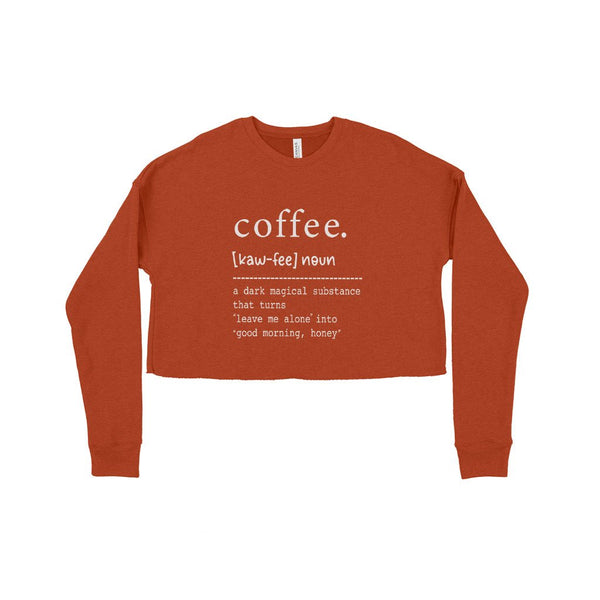 Coffee Definition Women's Cropped Fleece Sweatshirt - Ecart